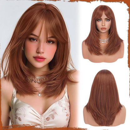 Peruca SOFEIYAN Long Straight Layered Blonde 16 Inch cu Breton