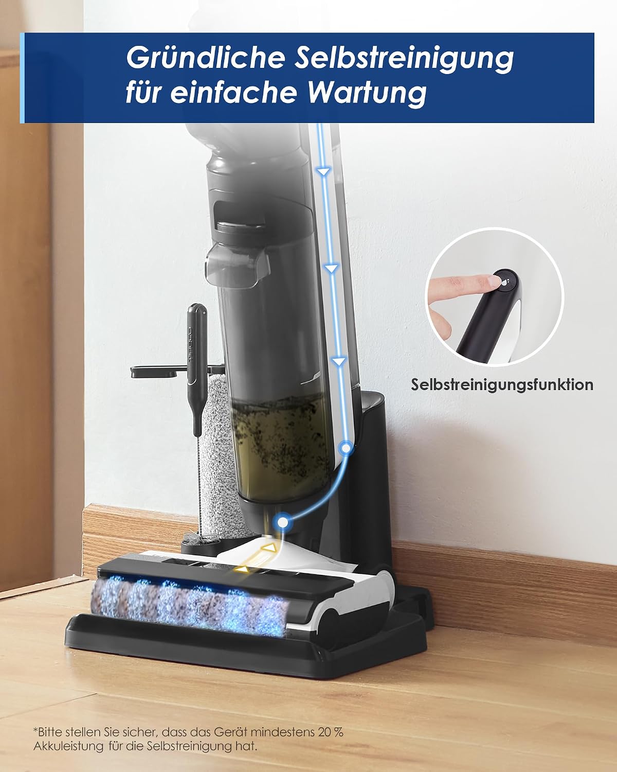 Aspirator vertical Tineco Floor One S5 Combo Power Kit 5 in 1 pentru aspirare uscata si umeda, cu iLoop, Wi-Fi si aplicatie