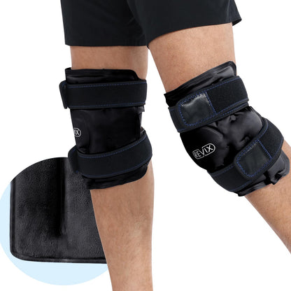 REVIX Knee Cooling Cuff - Reusable Cooling Pad with Velcro Fastening & Flexible Gel, Knee Cooling Pack for Targeted Use for Everyday Tension, Bruises & Sports, Black