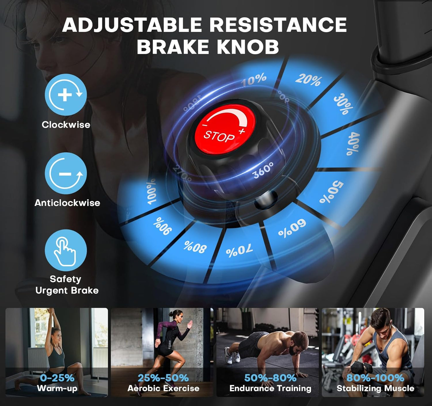 Exercise Bike, Adjustable Magnetic Resistance Spin Bikes Equipment for Home Use, Stationary Bike App Compatible with Digital Monitor, Upgraded Seat Cushion, 180KG Weight Capacity