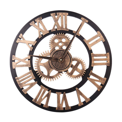 Ceas de perete HAITANG 47 cm metal negru silentios cu cifre arabe