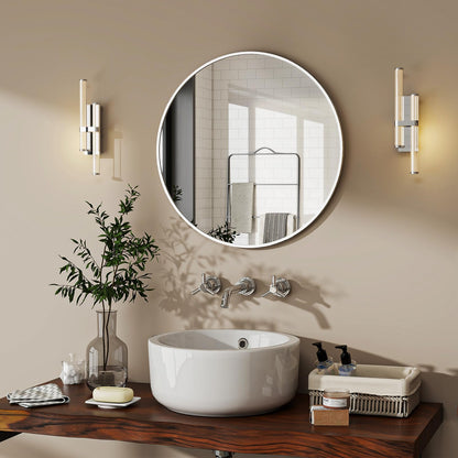 Oglinda BEAUTYPEAK 60 cm Rotunda Alba Cadru Aluminiu Shatterproof