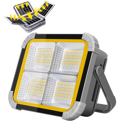 ERAY LED Construction Spotlight, 8000LM 13500mAh LED Work Light with Remote Control, 4 Modes, Power Bank, Timer, 70 LED, Solar & USB Charging, Job Site Lighting