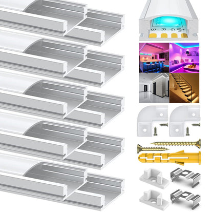 Profil LED Chesbung U-Form 10x1m Aluminiu 12V Alb Cald