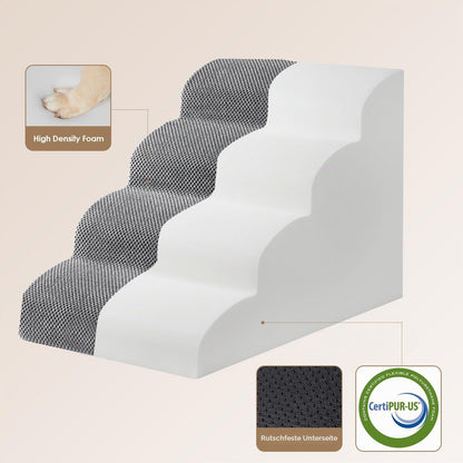 Scara pentru caini EHEYCIGA 4-Step 4 trepte fleece gri