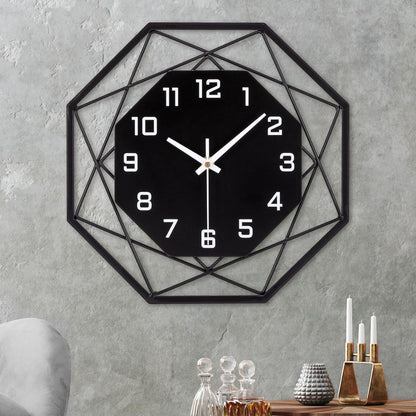 Ceas de perete VIVILINEN 58cm metal negru silentios analog