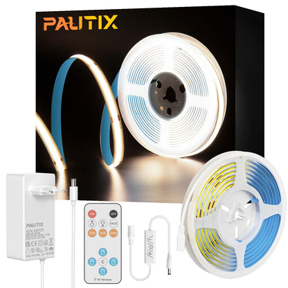 Banda LED PAUTIX COB 5 m 3000K 24V RF Remote CRI93+ Dimmabila