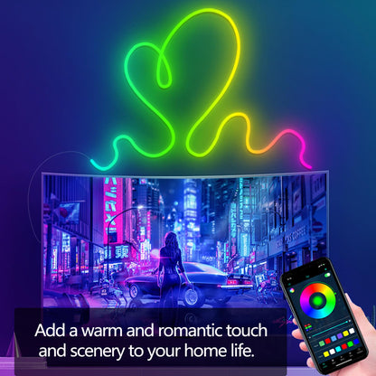Banda LED Bvokon RGBIC Neon Rope Lights 20M Bluetooth App Remote
