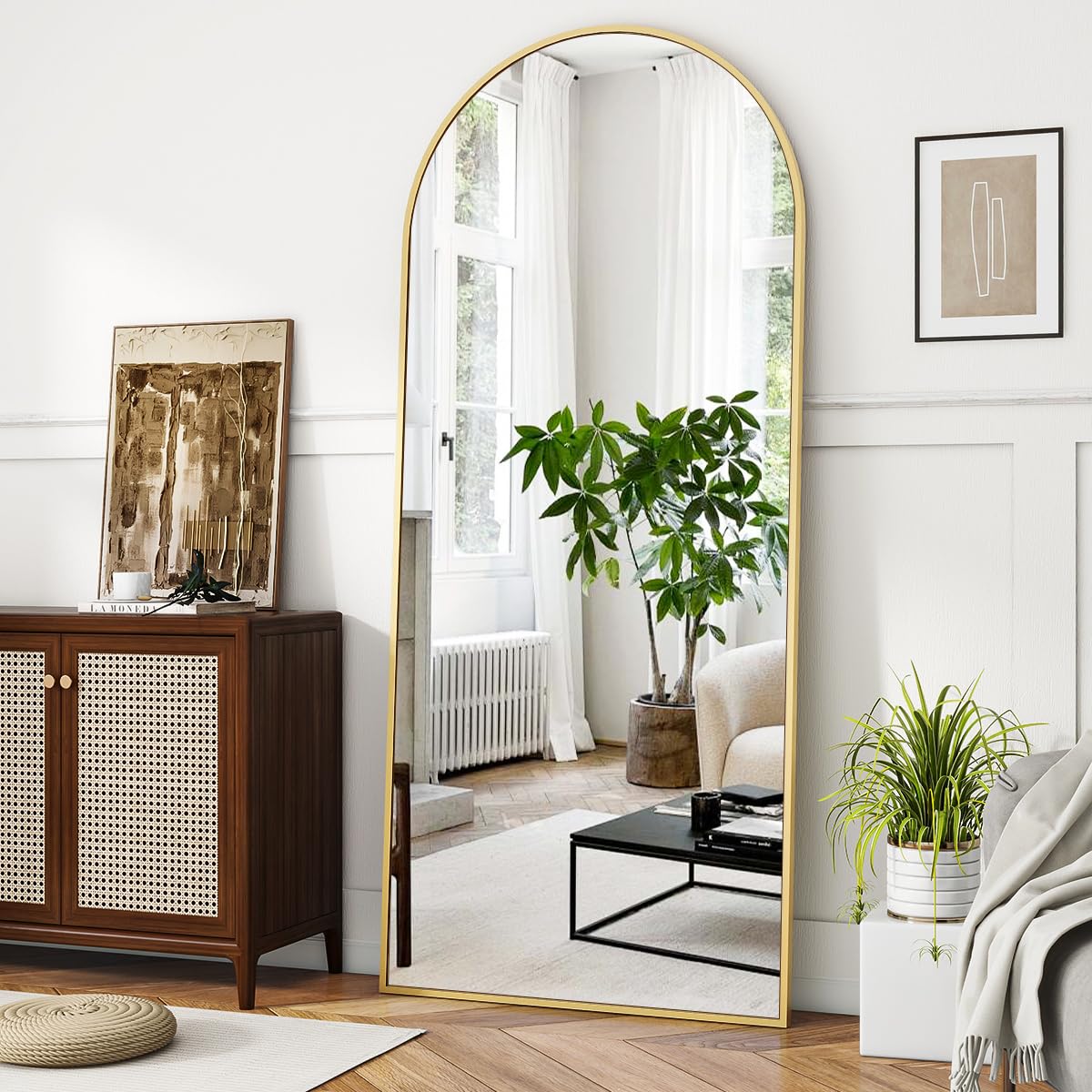Oglinda Koonmi Arch Full-Body 45x144 cm rama aluminiu aurie