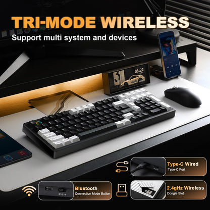 Tastatura YUNZII AL98 Wireless Mechanical RGB 8000mAh QMKVIA