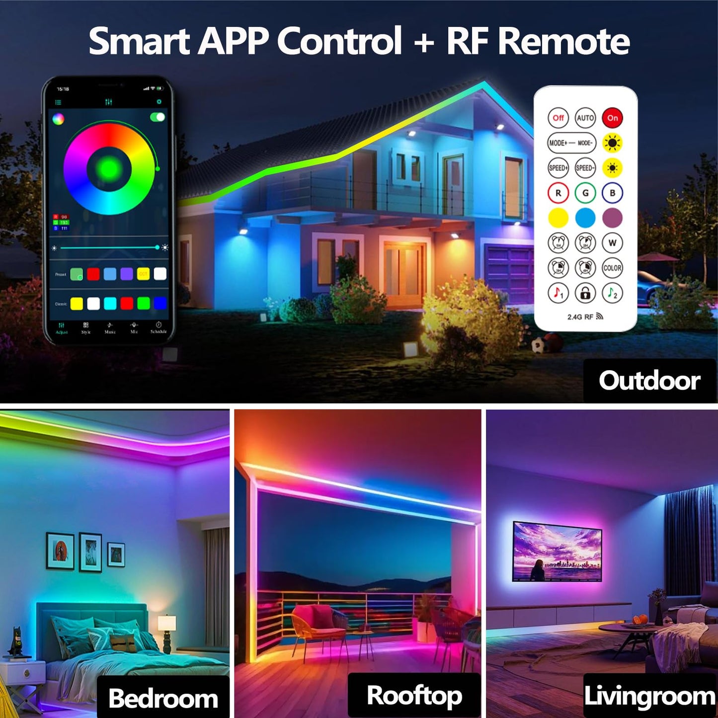 Banda LED Outdoor Magic Lantern 20 M IP68 RGB Bluetooth 24V