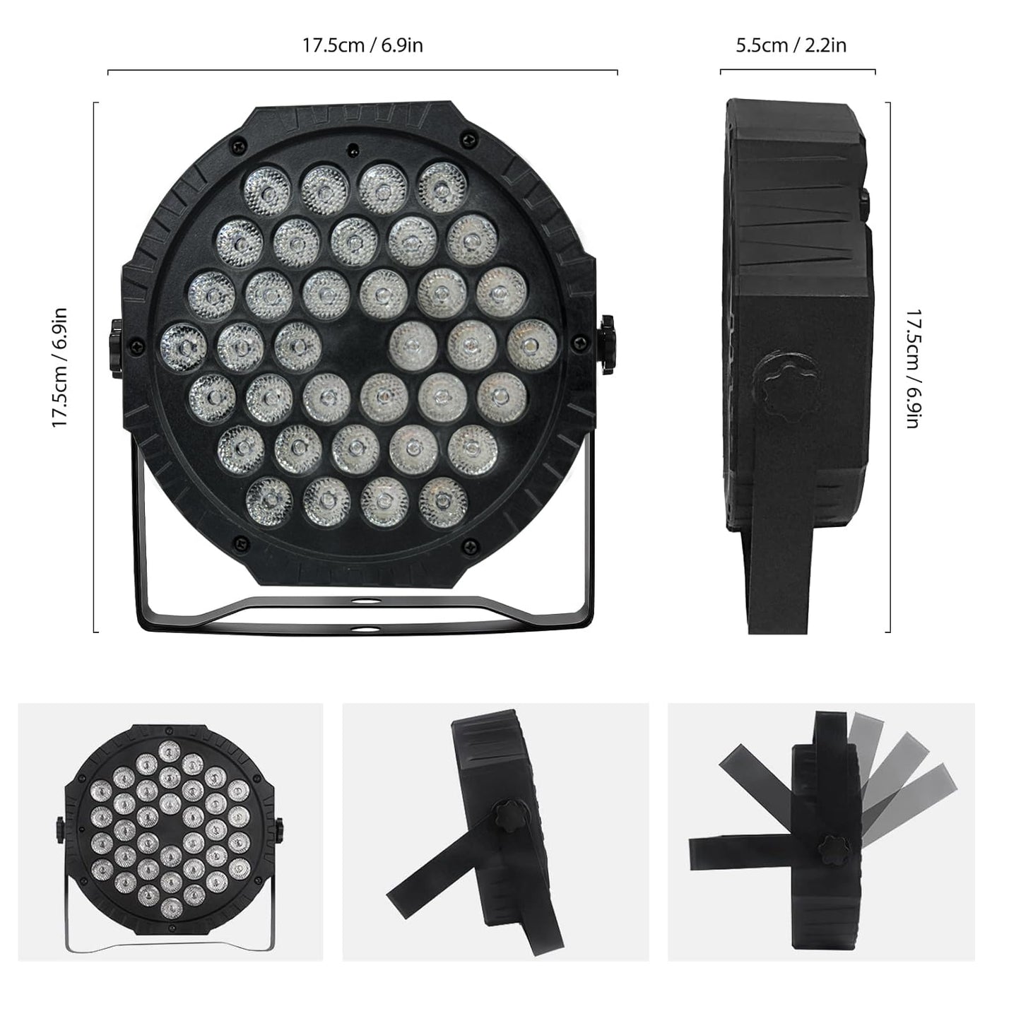 Lumini disco AIMKAP NO RGB 36 LED 3600 lumeni, pachet 2