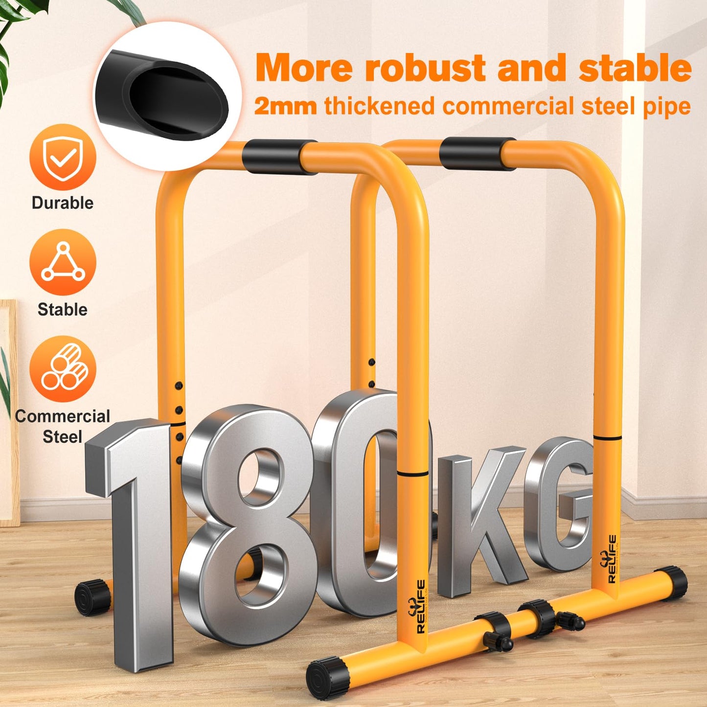 Bare paralele RELIFE REBUILD YOUR LIFE JL-PU01 otel 180 kg