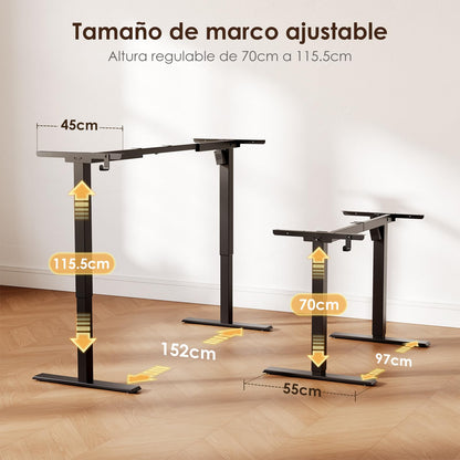Birou reglabil OffiGo Lift Table Structure 1 motor, 70-115 cm