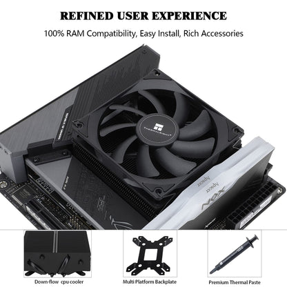 Cooler Procesor Thermalright AXP90-X53 Black Cooler CPU Low Profile 53mm, Ventilator 2700RPM Silentios, Compatibil AM4/AM5/Intel 1700