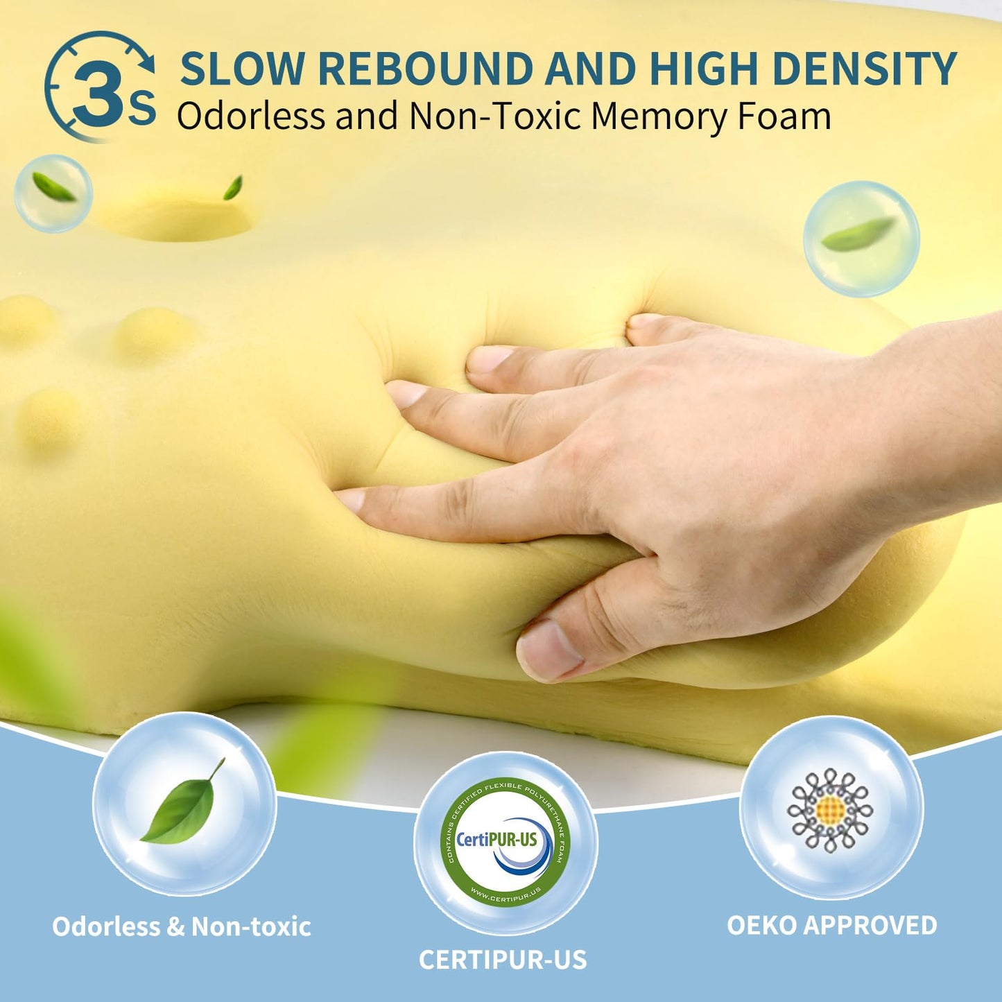 Perna cervicala Ylekto Pillow Memory Foam Queen Size alba