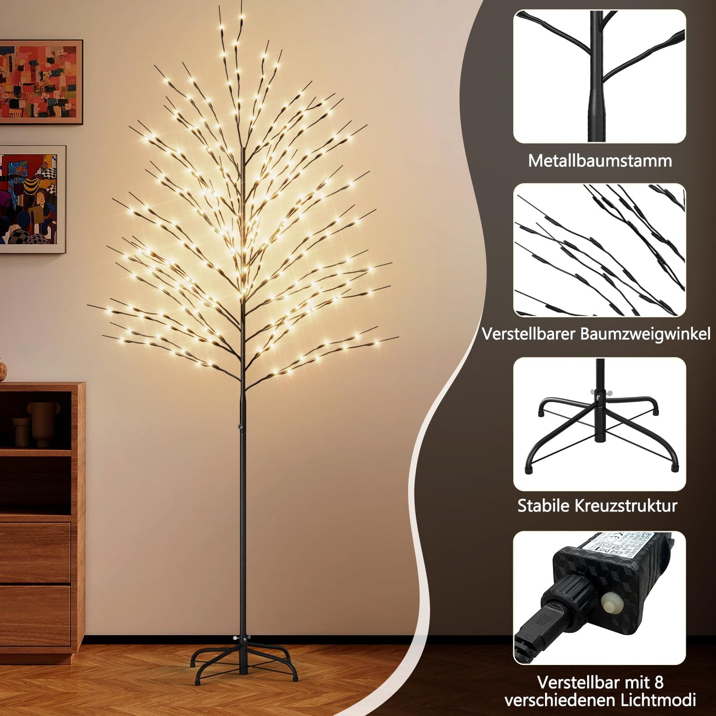 Lampa decorativa SUNYRISY 150 cm LED alb cald pentru interior