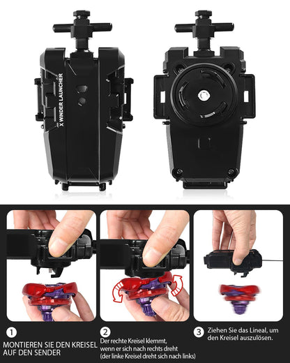 Jucarie titirez Set spinning top DEZAWRTY X4-12 piese cu 12 topuri si 2 lansatoare
