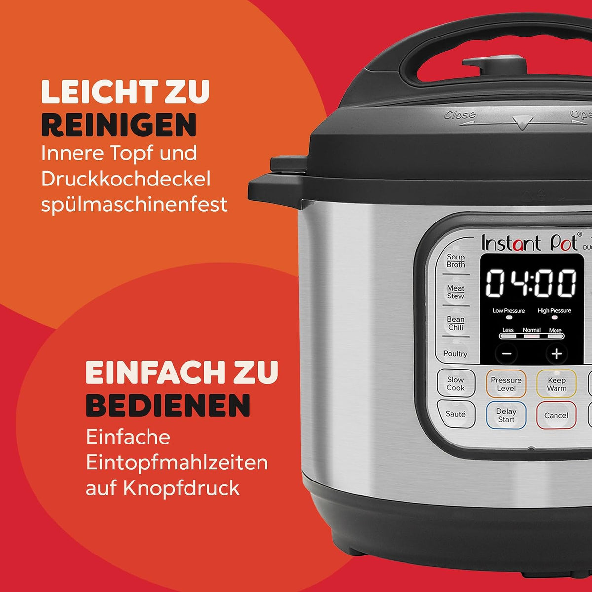 Oala electrica sub presiune programabila Instant Pot IP-DUO60 7-in-1, 5.7 L, 1000 W, 220 V