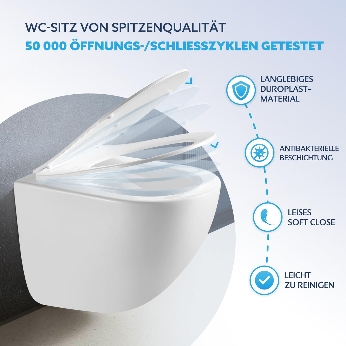 Toaleta suspendata Hogart L-093E Rimless, flush 3-4.5 L