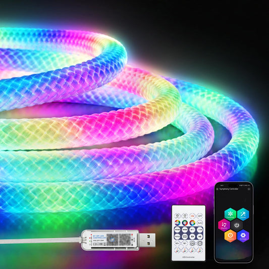 Banda LED 3M RGBIC Neon Rope Light 5V USB IP67 APP Remote