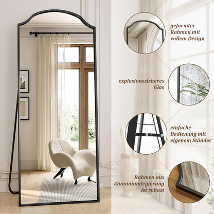 Oglinda corp Koonmi Iron Edge 165x60 cm rama neagra curbata