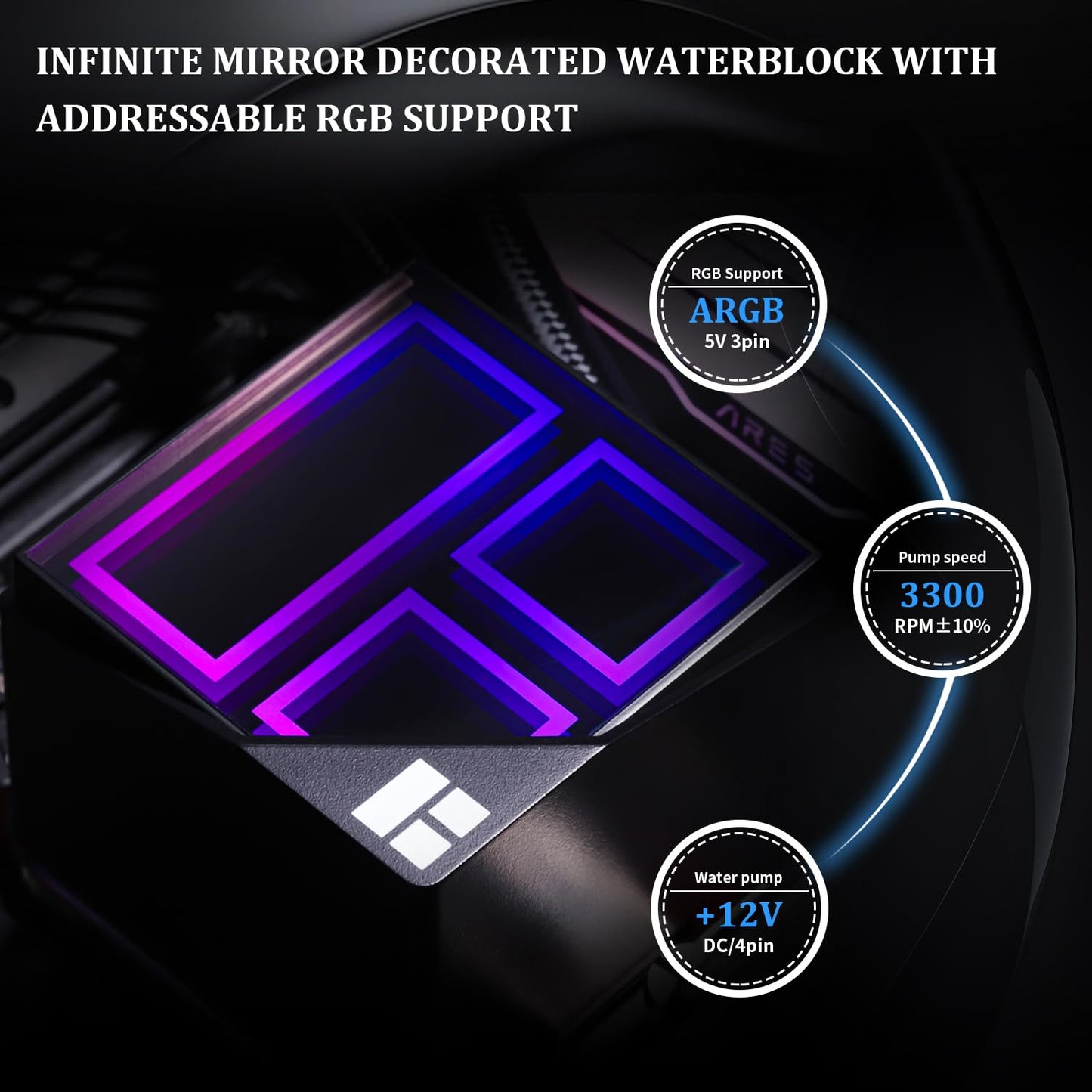 Thermalright Frozen Infinity 240 Black Liquid CPU Cooler,Double PWM Fans with 2000RPM,Desktop CPU Aio Cooler,for AM4/AM5&Intel LGA1150/1151/1200/2011/1700/1851,Infinity Mirror PC CPU Water Cooler