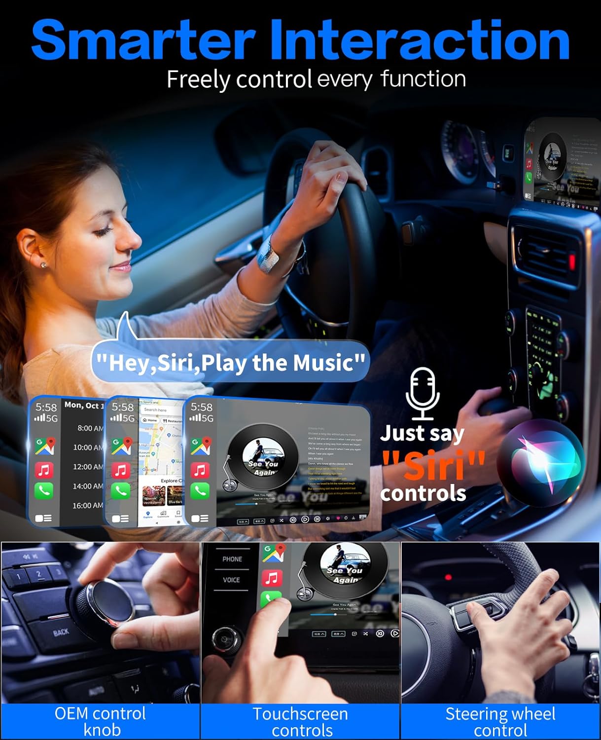 CarPlay Wireless Adapter for Apple iPhone 2024 Upgrade Converts Wired to Wireless Adapter for iPhone, Plug and Play CarPlay