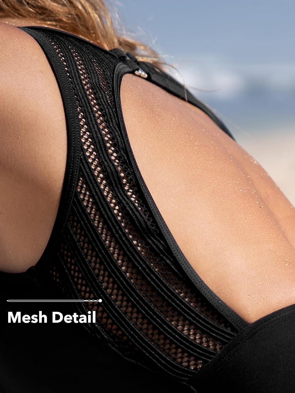 Costum de baie dama CUPSHE cu guler inalt, control abdominal, volane si spate gol, marimea XL, negru