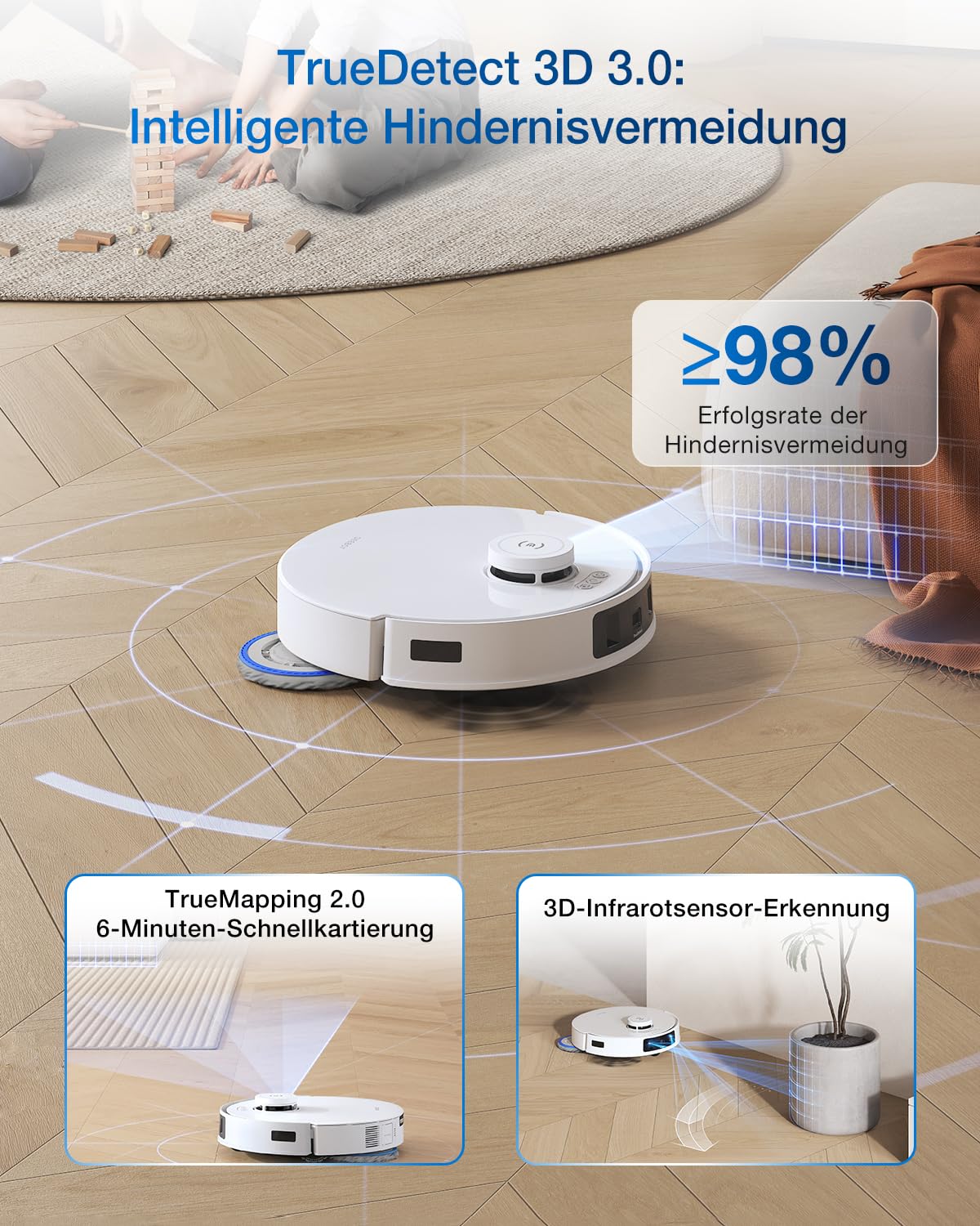 Robot aspirator ECOVACS Deebot T30C Pro Omni GEN 2 15400Pa alb
