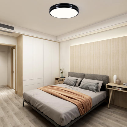 Modern Black LED Ceiling Light, 40cm Round, 36W, 4000K for Kitchen, Bedroom, Living Room, Hall, Bathroom