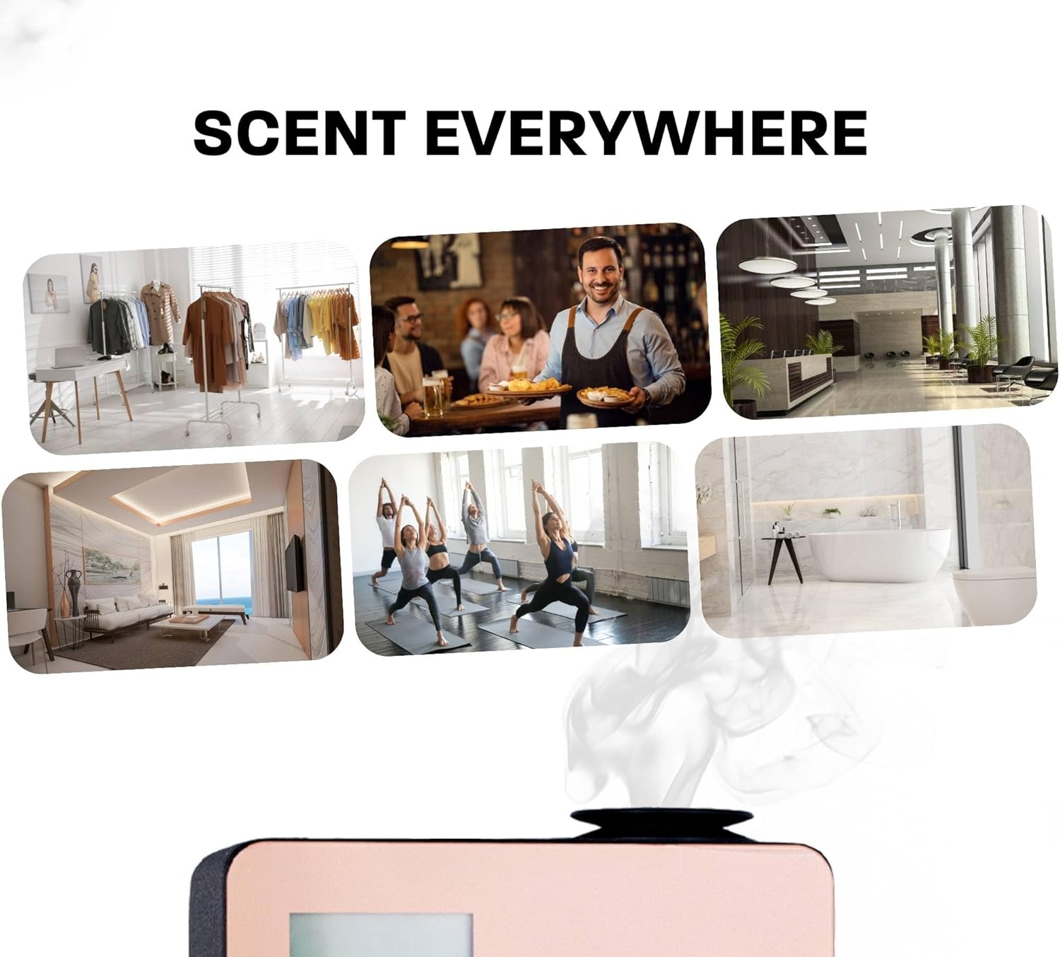OmBiance Essential Oil Diffuser Aromatherapy - Waterless Diffusers for Essential Oils, No Water, No Heat, Noiseless - Office - Large Room Home Hotel Lobby Sauna SPA Business