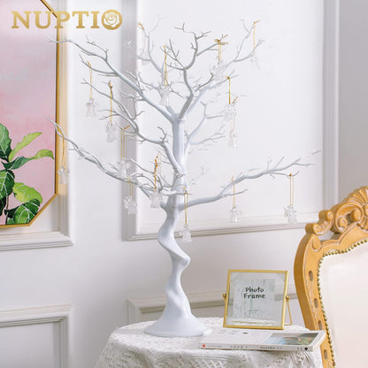 Brad decorativ NUPTIO Twig alb 75 cm pentru masa si vitrina
