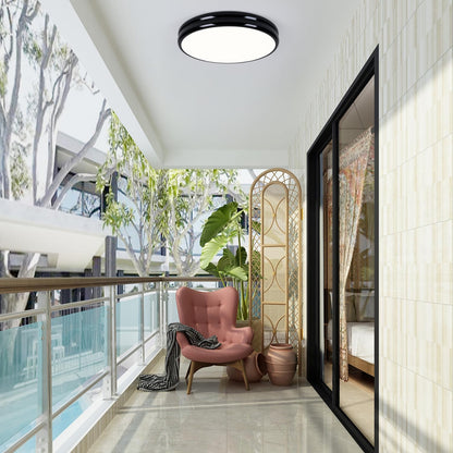 Modern Black LED Ceiling Light, 40cm Round, 36W, 4000K for Kitchen, Bedroom, Living Room, Hall, Bathroom
