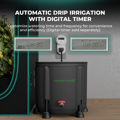 MARS HYDRO Automatic Watering Watering System Indoor with Foldable 50 L Bucket, Improved 24 W Water Pump, 8 Drip Nozzles, Garden Watering System for Indoors, Lawn, Greenhouse, Yard