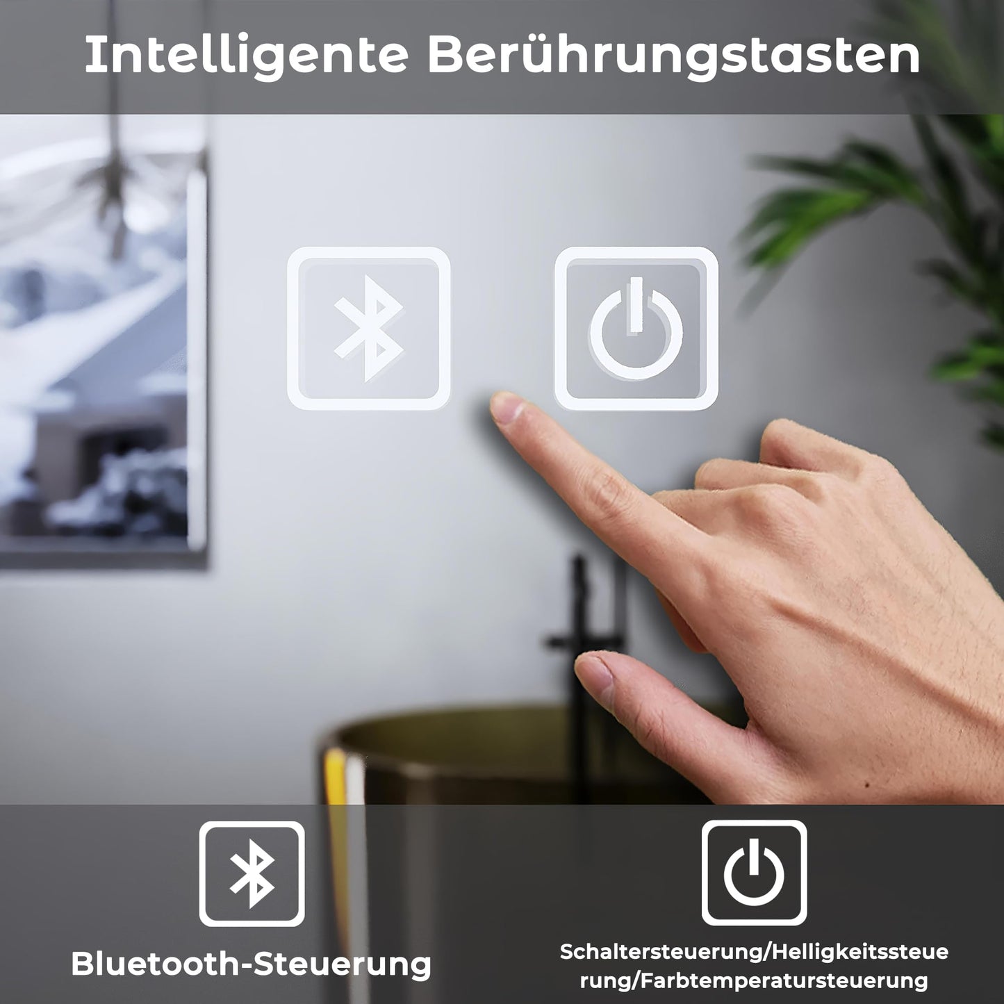 Dulap oglinda baie LOMIKEN GLK-C09 LED Bluetooth 100x65x13 cm