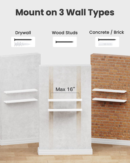 Rafturi perete STOREMIC Floating Shelves 60 cm, set 2, albe