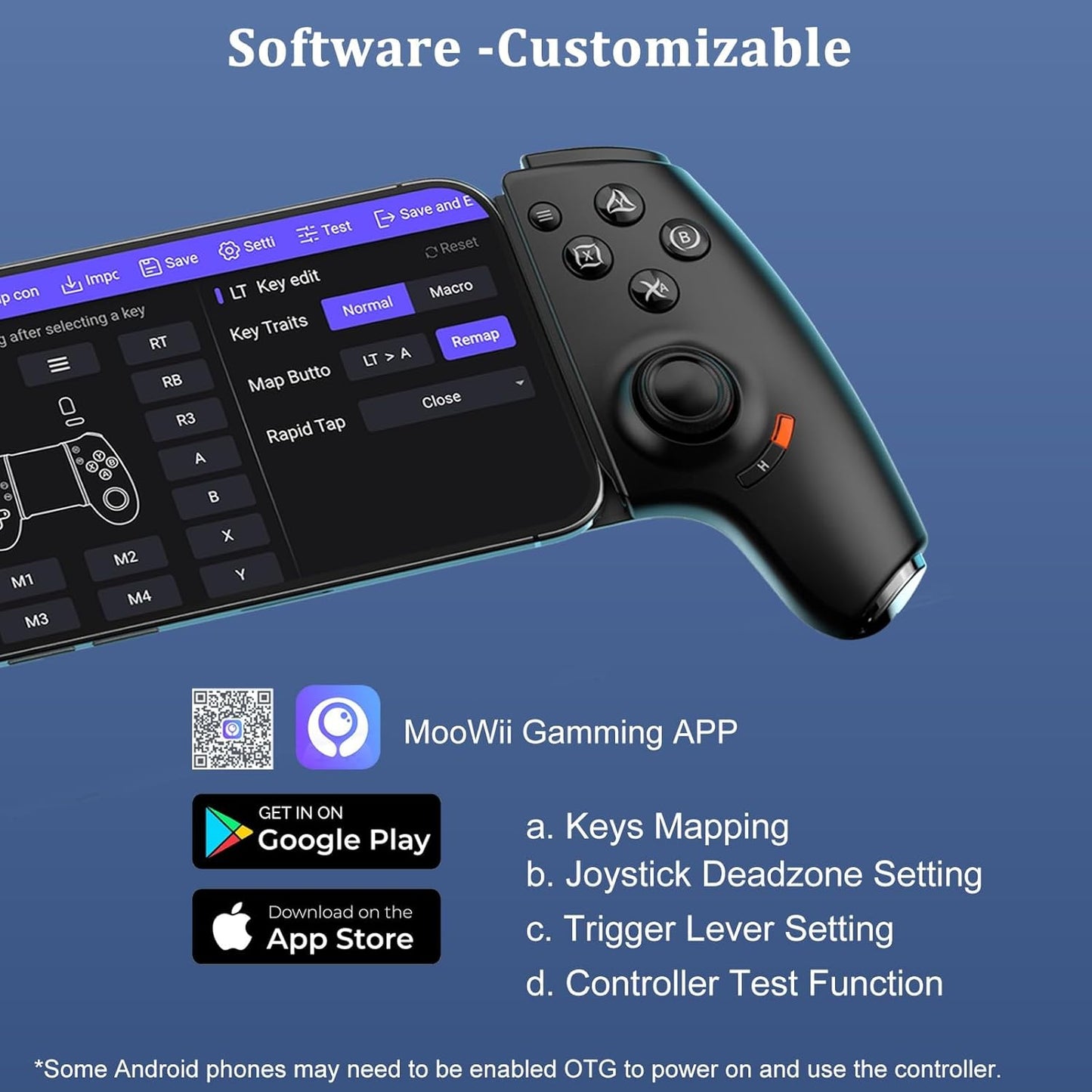 Megadream Phone Controller for iPhone 16/iPhone 15/Android USB C Mobile Gaming Controller with 3.5mm Audio Jack, Remote Player Gamepad for PS5/PS4/Xbox/PC, Cloud Game, Plug and Play, Hall Joysticks/Hall Trigger, 2 Mappable Buttons