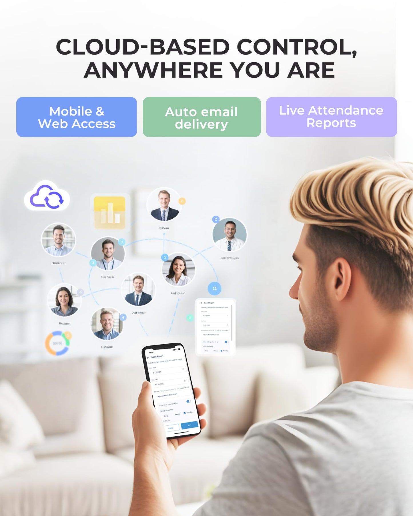 Pontaj biometric NGTeco TC4 cloud, amprenta, control remote