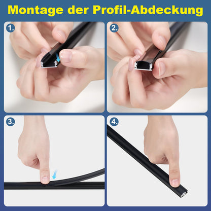 Profil LED Molfanco U-Profile Black 12m aluminiu cu difuzor alb