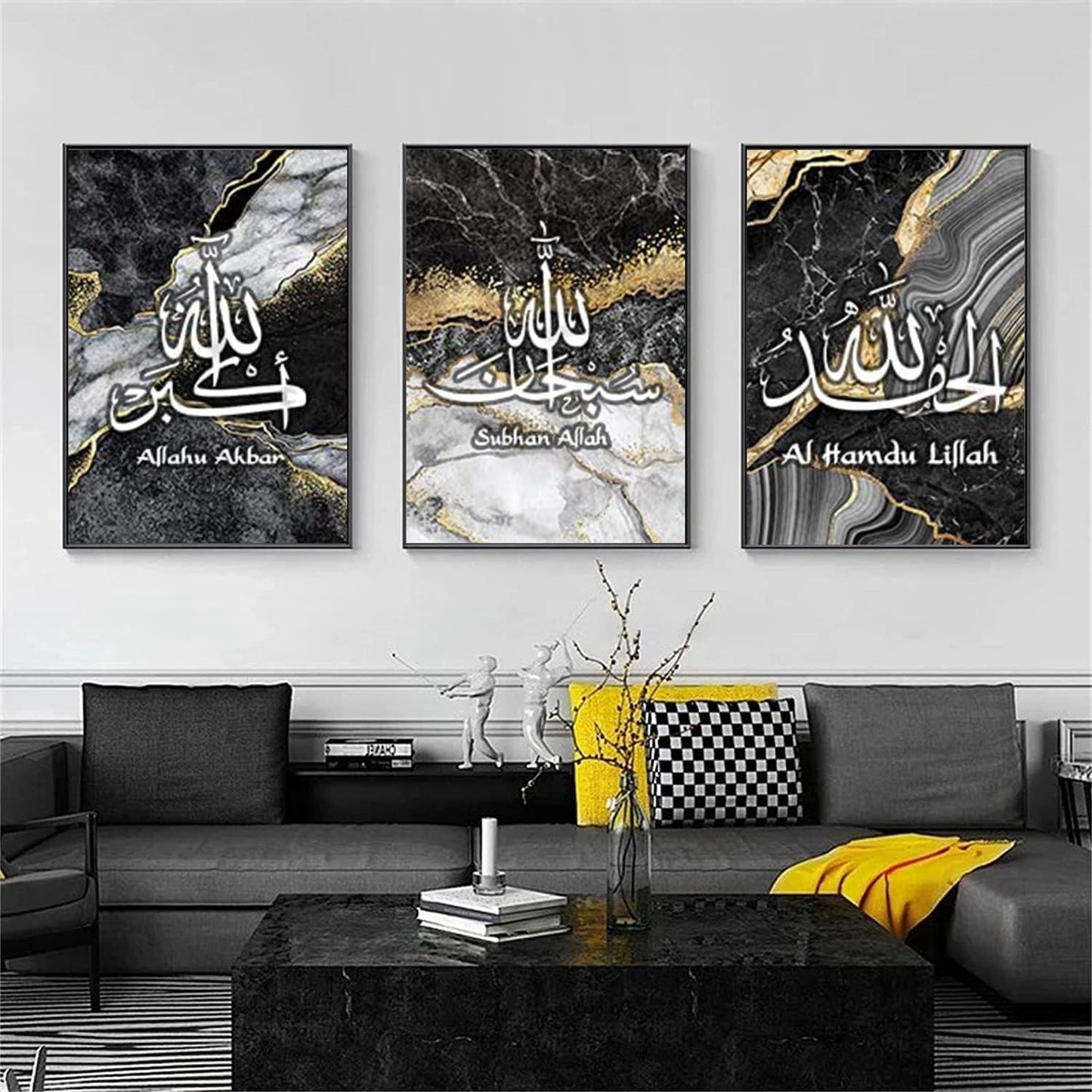Tablou QPLGTU Marble Canvas Painting 60x90 cm, set 3 piese