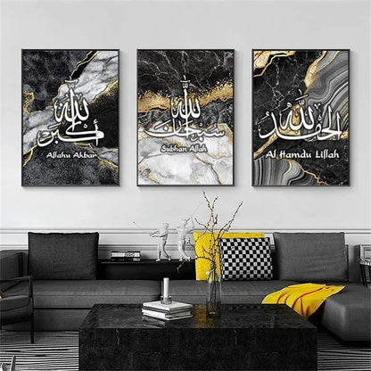 Tablou QPLGTU Marble Canvas Painting 60x90 cm, set 3 piese