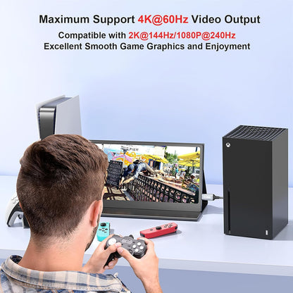 LDLrui USB C zu Mini HDMI Kabel 1.5M, 4K@60Hz Type C zu Mini HDMI 2.0 HDR Kabel für Laptop,MacBook,iPad Pro,iPhone 15 Serie,ROG Ally,Steam Deck, Galaxy S Serie zu Portable Monitor