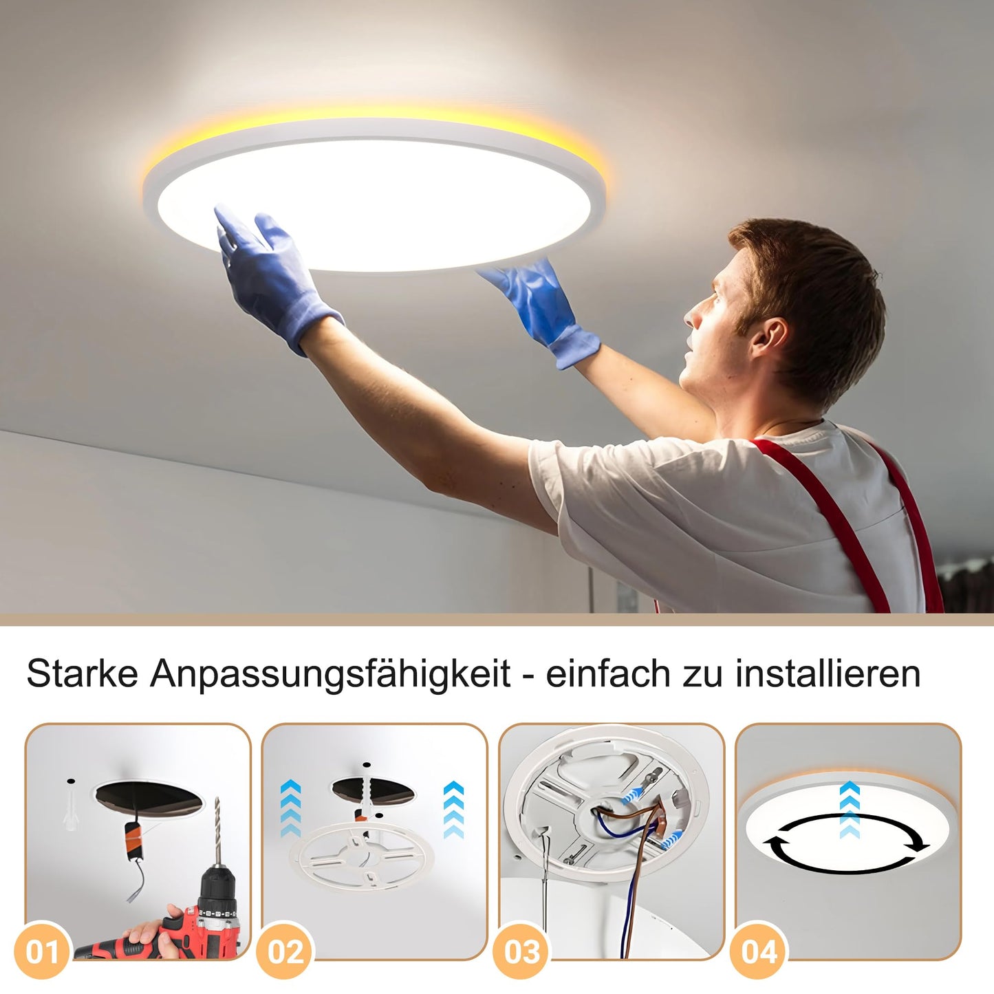 Plafoniera MoonYard LED 40 cm 36W 3900 lm cu telecomanda