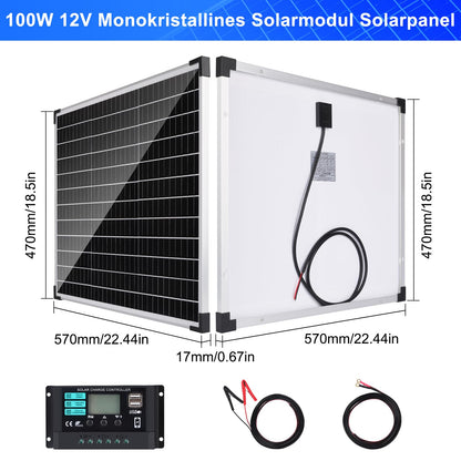Kit panouri solare Deruxi 100W 12V 2x50W monocrystalline
