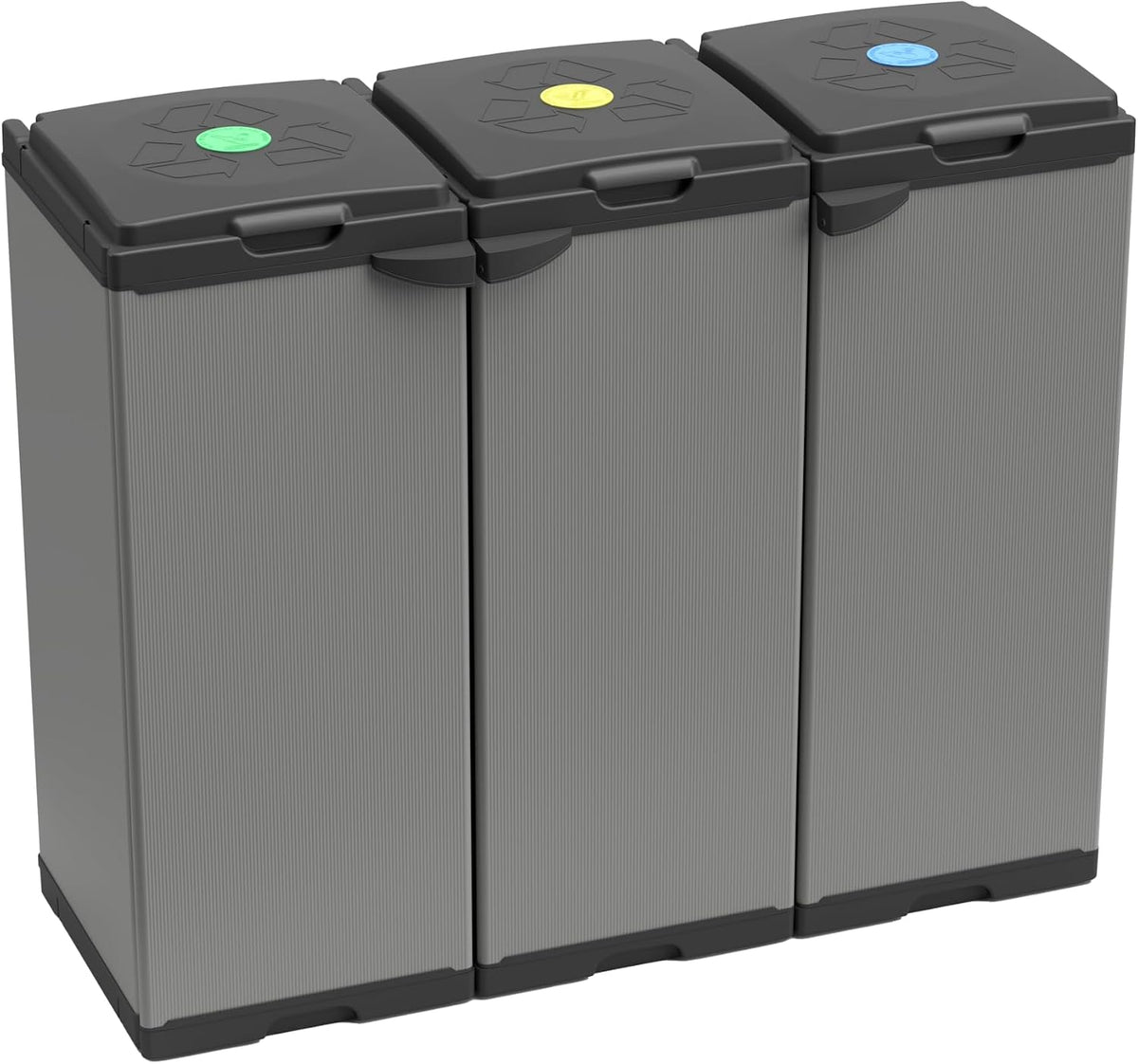 Dulap modular Adventa pentru separarea deseurilor, 102 x 38 x 87 cm, gri si negru