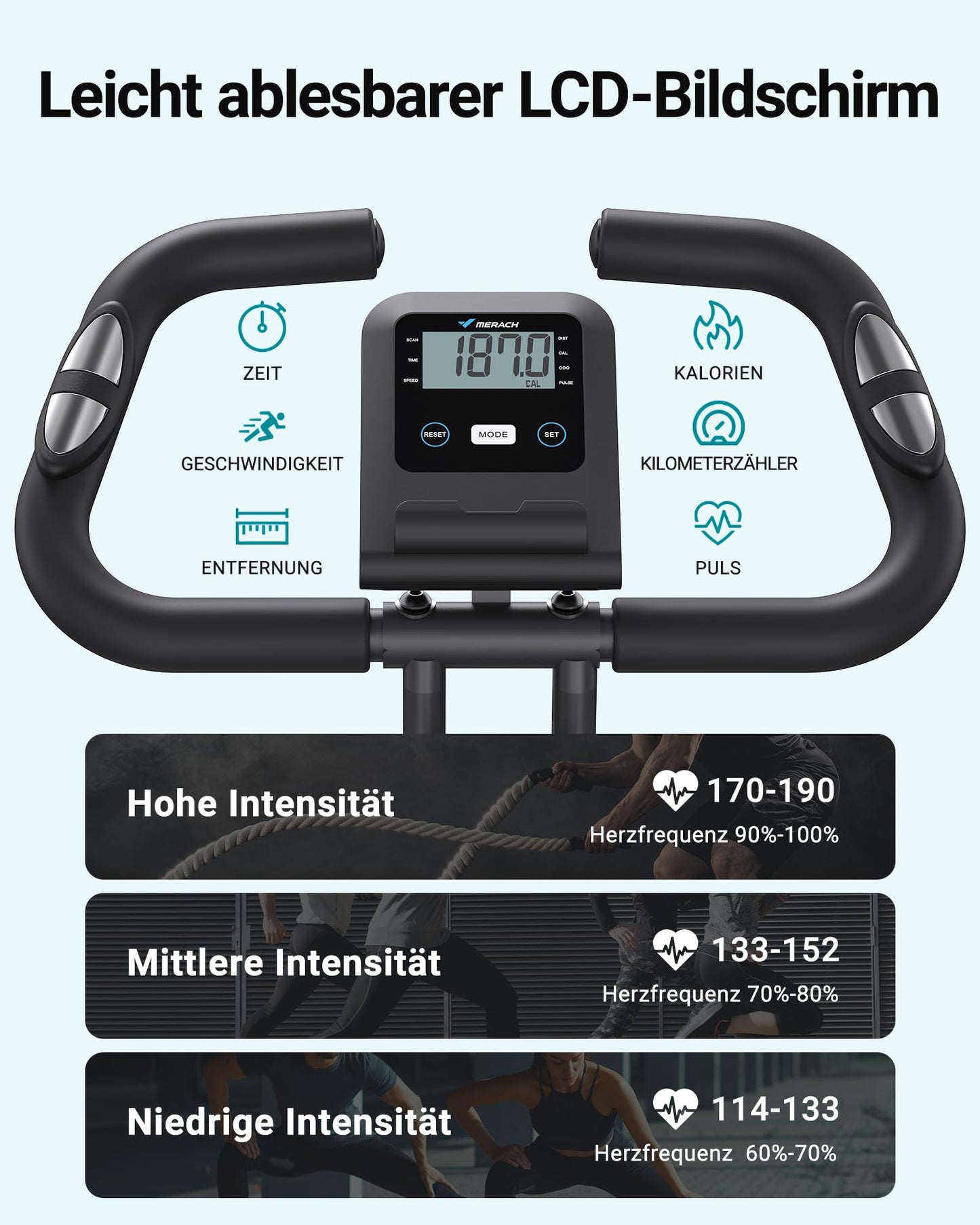 Bicicleta fitness MERACH MR-S15B1 pliabila, rezistenta magnetica 16 niveluri