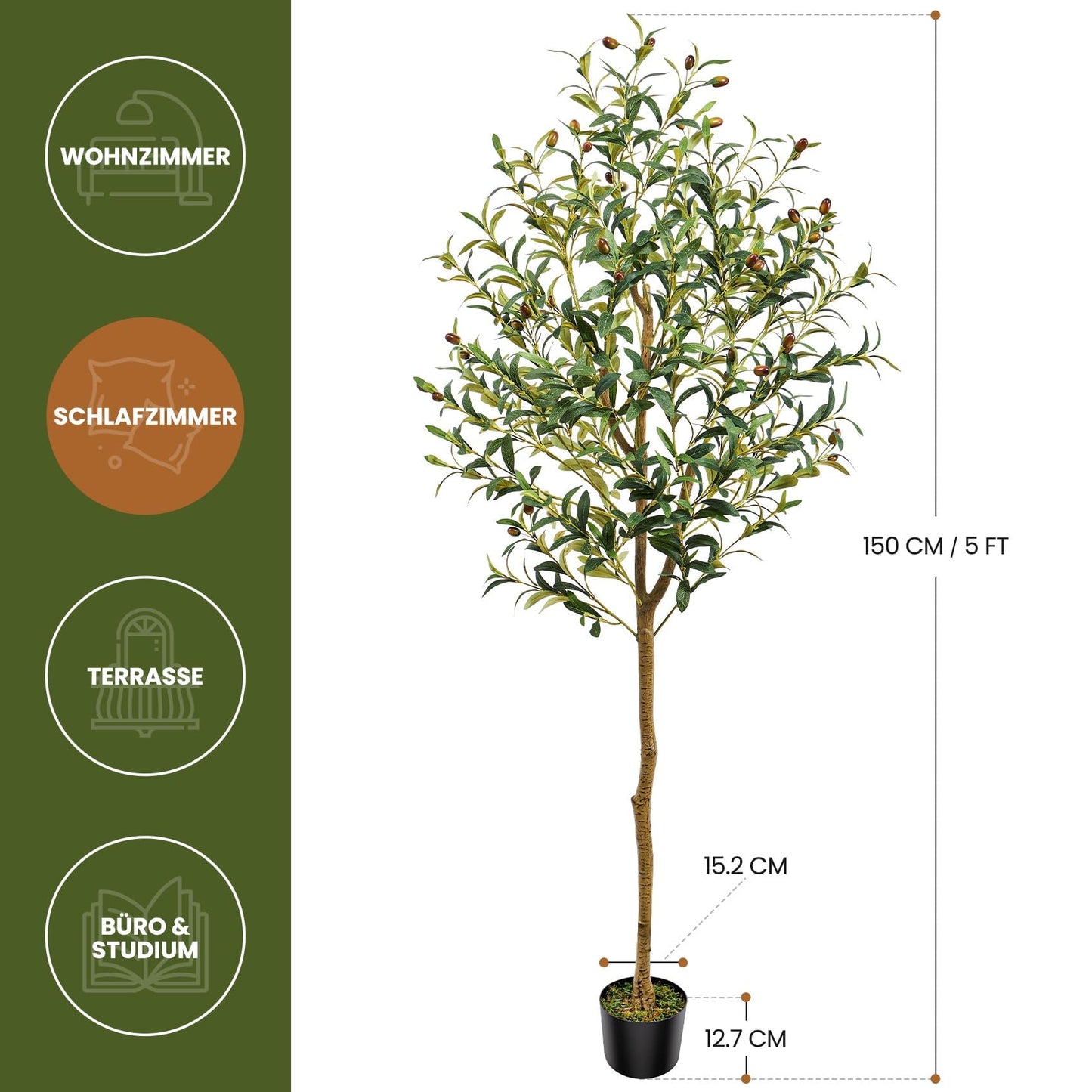 Planta artificiala maslin Guheake Olive Tree 5FT decor interior verde