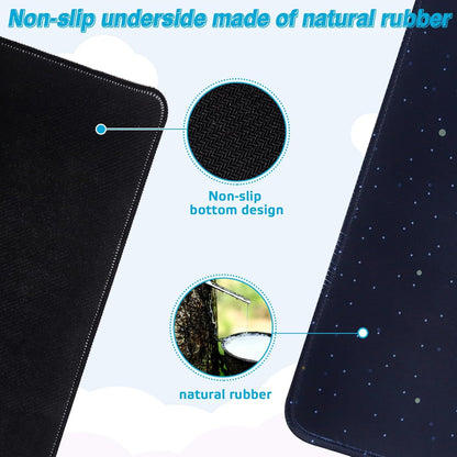 Mouse Mat Gaming Mouse Mat XXL 900 x 400 mm Desk Mat Large Mouse Mat White Mouse Pad Mouse Pad Earth Rocket Mouse Mat with Motif for PC Office Desk Mat Laptop Computer