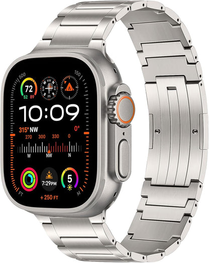 TRUMiRR 49 mm 46 mm 45 mm 44 mm 42 mm (Series 3 2 1) Compatible with Apple Watch Strap Titanium, Stainless Steel Link Bracelet Titanium Replacement Straps for iWatch Ultra 2/Ultra, Series 10/9/8/7/6/5
